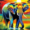 Cool Elephant And Sunset Diamond Painting