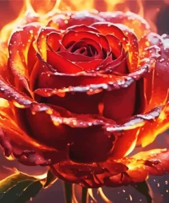 Cool Fire Rose Art Diamond Painting
