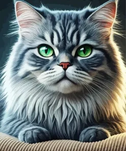 Cool Grey Persian Cat Art Diamond Painting