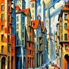Cubism Buildings Diamond Painting
