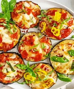 Eggplant Pizza Diamond Painting