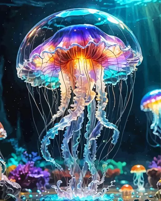 electric jellyfish animal art Diamond Paintings Electric Jellyfish Animal Art Diamond Painting