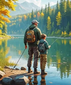 Father And Son Fishing Art Diamond Painting