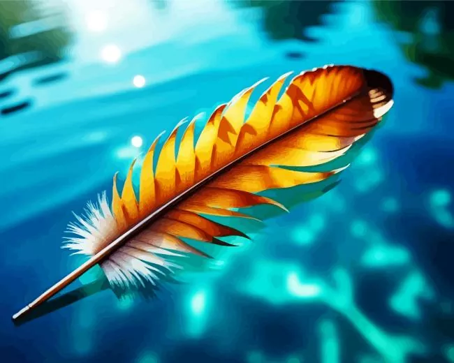 feather floating art Diamond With Numbers Feather Floating Art Diamond Painting