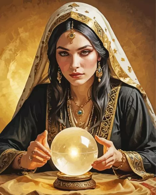 female fortune teller art Diamond With Numbers Female Fortune Teller Art Diamond Painting