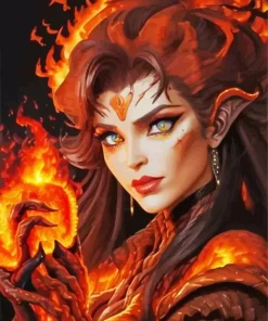 Female Lava Elemental Art Diamond Painting
