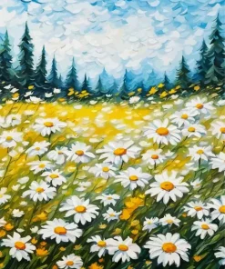 Field Daisies Art Diamond Painting