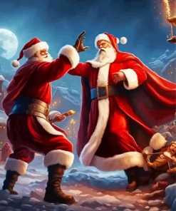Fighting Santa Art Diamond Painting