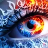 Fire And Ice Eyes Diamond Painting