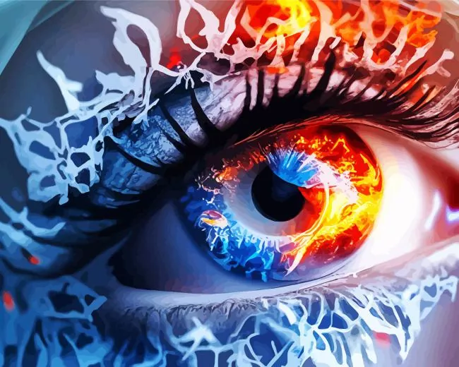 fire and ice eyes Diamond With Numbers Fire And Ice Eyes Diamond Painting