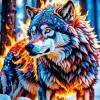 Fire And Ice Wolf Diamond Painting