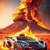 Fire Car Art Diamond Painting