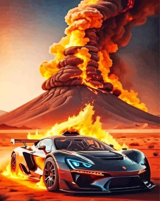 fire car art Diamond Paints Fire Car Art Diamond Painting