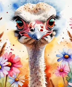 Flowers Ostrich Diamond Painting