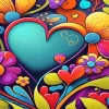 Folk Art Flowers And Heart Diamond Painting