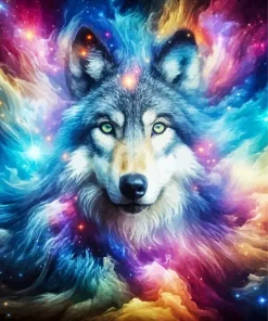 Galaxy Wolf Art Diamond Painting