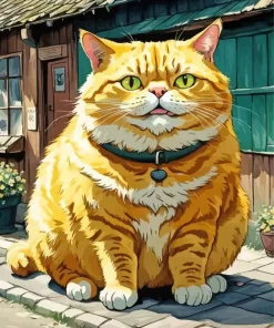 Giant Fat Yellow Cat Diamond Painting