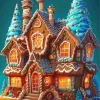Gingerbread House Art Diamond Painting