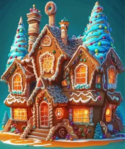 Gingerbread House Art Diamond Painting