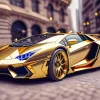 Golden Lamborghini Diamond Painting