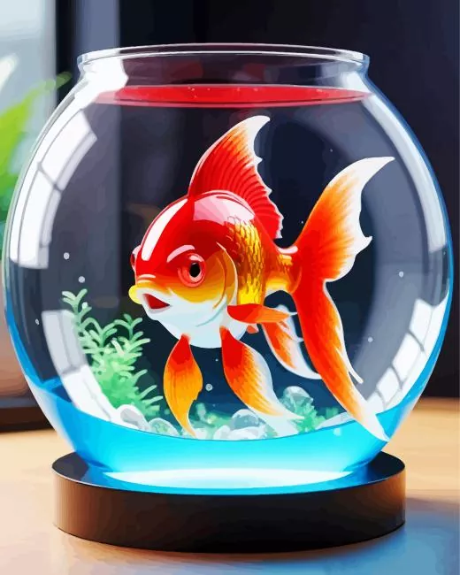 goldfish in a bowl Diamond Paints Goldfish In A Bowl Diamond Painting