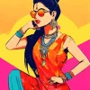 Indian Girl Pop Art Diamond Painting