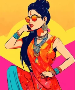Indian Girl Pop Art Diamond Painting