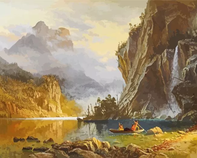 indians spear fishing Diamond By Numbers Indians Spear Fishing Diamond Painting