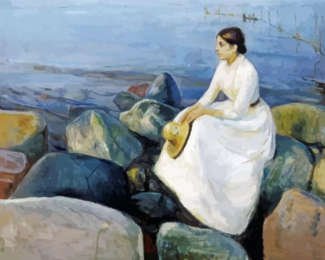 inger on the beach by munch Diamond Dotz Inger On The Beach By Munch Diamond Painting
