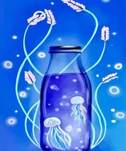 Jellyfish In Bottle Art Diamond Painting