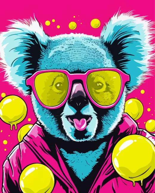 koala bubble gum Diamond With Numbers Koala Bubble Gum Diamond Painting