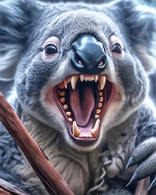 koala fangs Diamond With Numbers Koala Fangs Diamond Painting