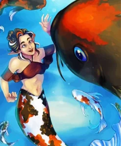 Koi Mermaid Lady Diamond Painting