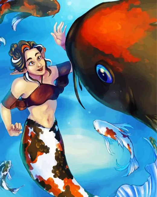 koi mermaid lady Diamond Paints Koi Mermaid Lady Diamond Painting