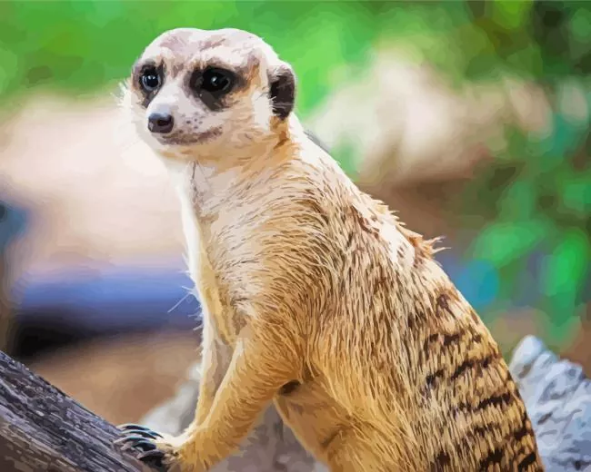 meerkat animal Diamond With Numbers Meerkat Animal Diamond Painting