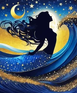 Mermaid Silhouette Art Diamond Painting