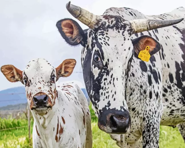 nguni cattle Diamond By Numbers Nguni Cattle Diamond Painting