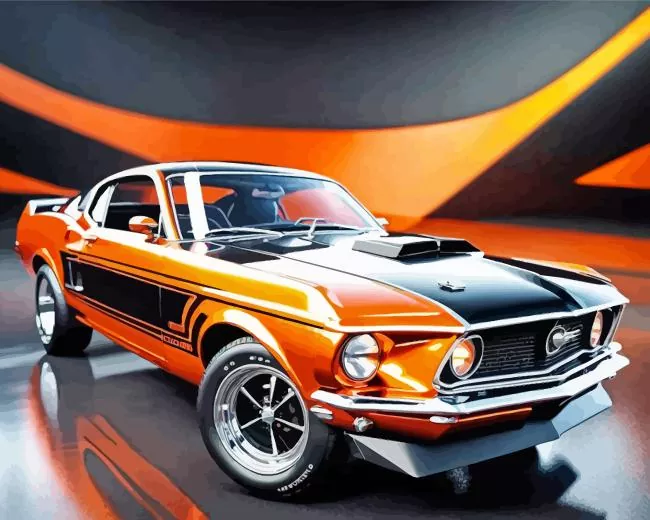 orange mustang Diamond Paints Orange Mustang Diamond Painting
