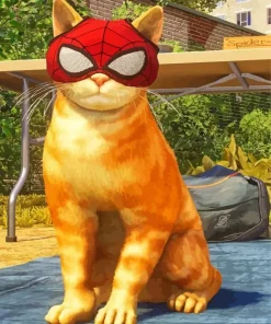 Orange Spider Cat Diamond Painting