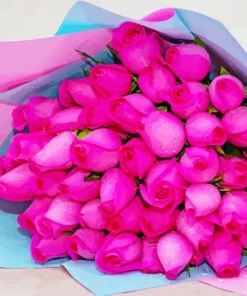 Pink Flowers Bouquet Diamond Painting