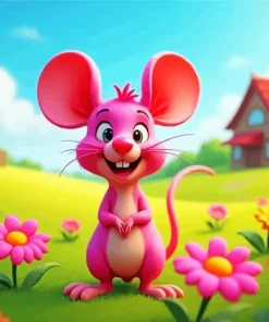 Pink Mouse Diamond Painting