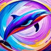 Purple Dolphin Diamond Painting