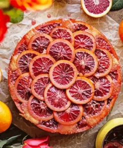 Red Orange Cake Diamond Painting