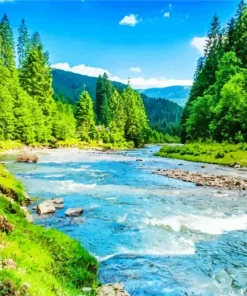 River Water Landscape Diamond Painting