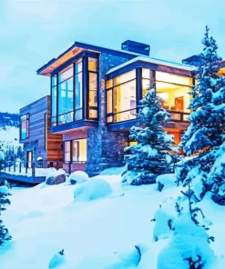 Snow On A Roof Diamond Painting