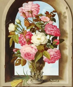 Still Life With Roses In A Vase Diamond Painting