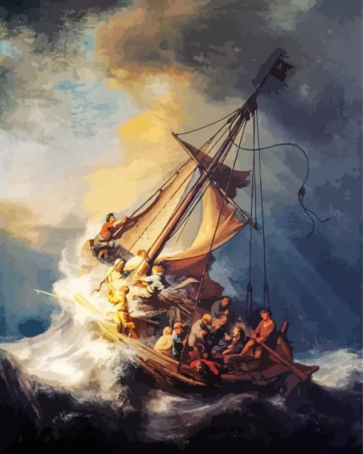 the storm on the sea of galilee Diamond With Numbers The Storm On The Sea Of Galilee Diamond Painting