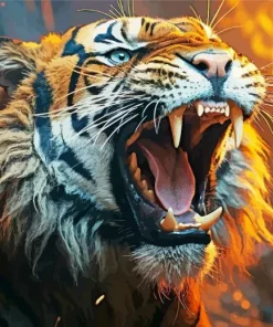 Tiger Roaring Diamond Painting