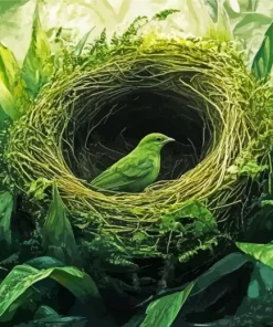 Tree Bird Nest Diamond Painting