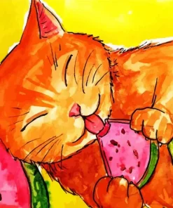 Watermelon Cat Diamond Painting